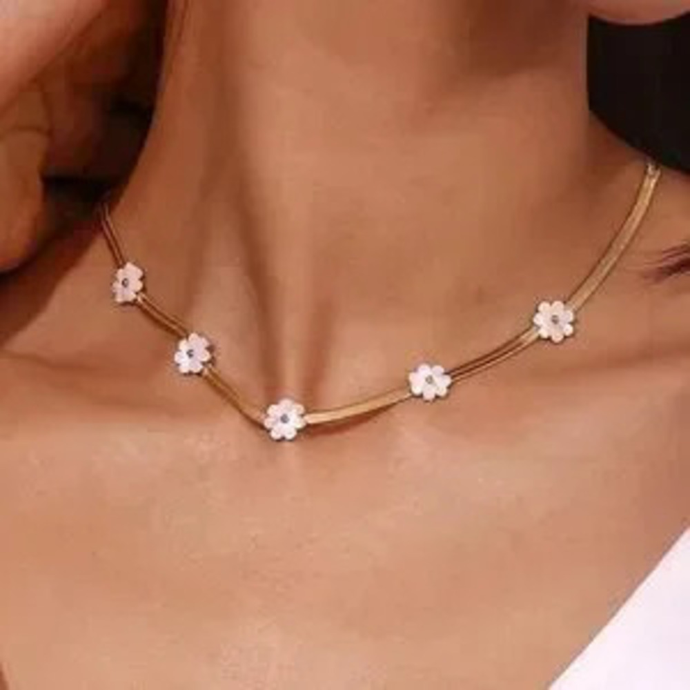 Boho flower necklace?N705